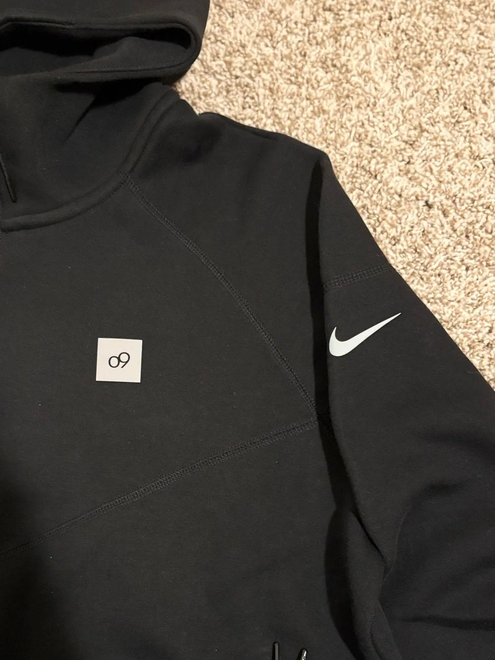 BLACK NIKE TECH FULL-ZIP HOODED SWEATSHIRT